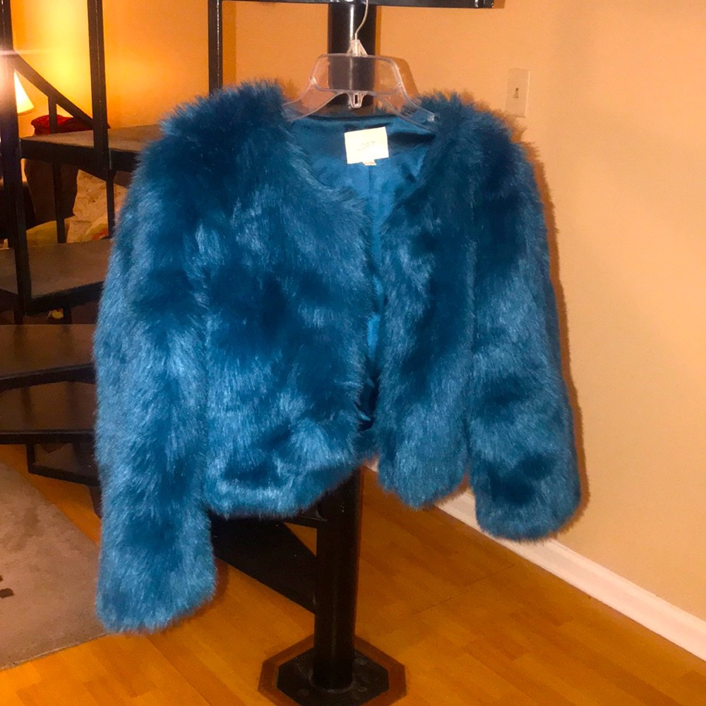 Blue fuzzy jacket